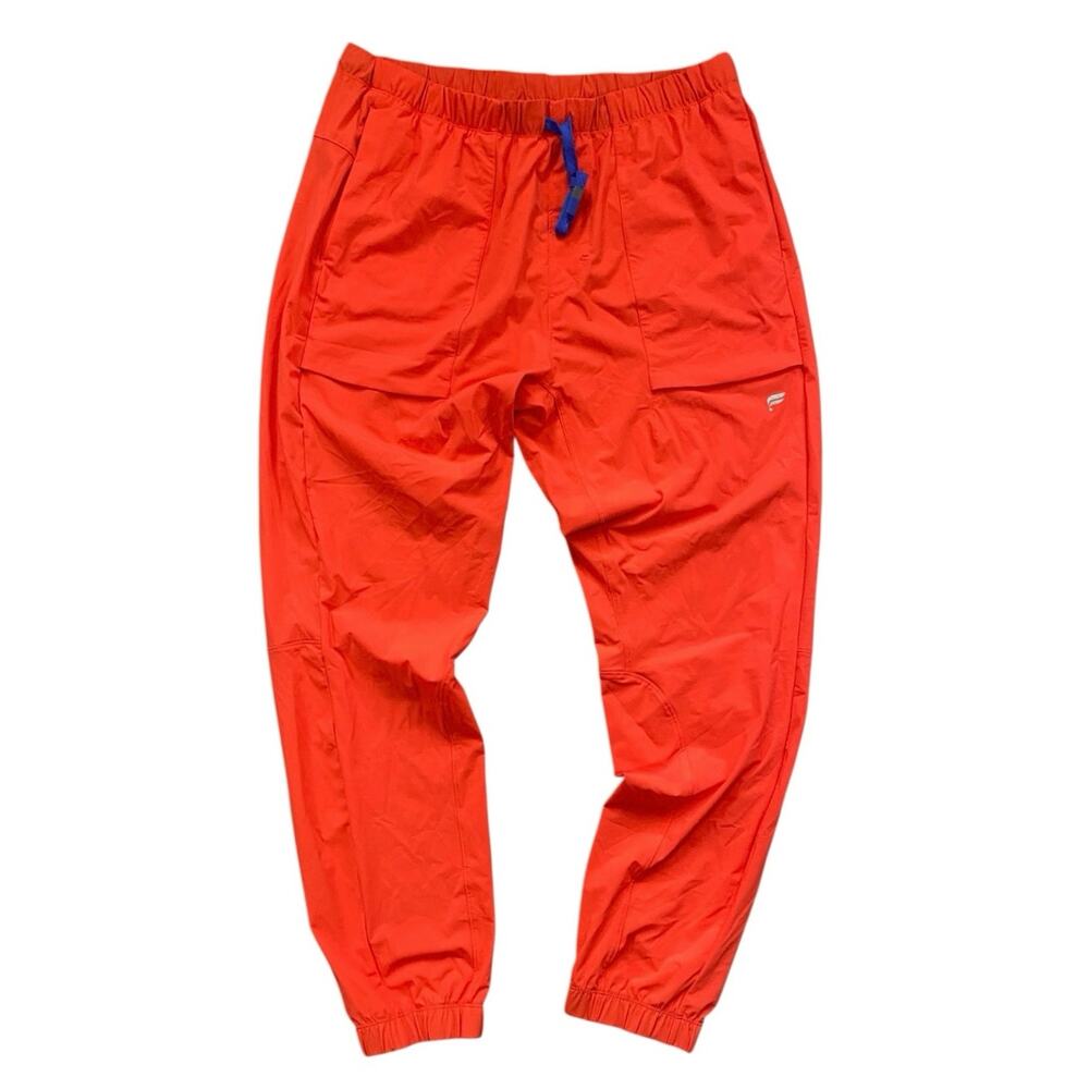 Fabletics Orange Jogger Sweatpants with Blue Drawstring